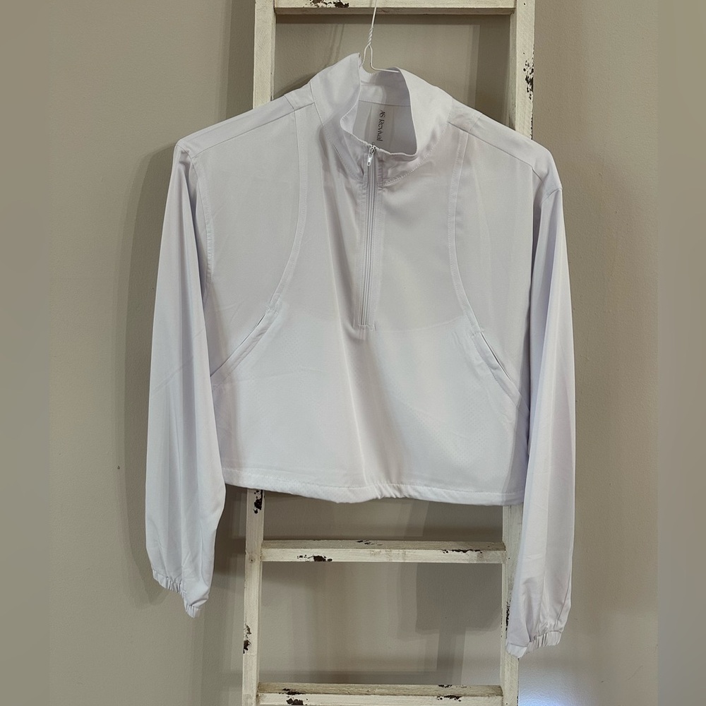 White Women's Zip-Up Top